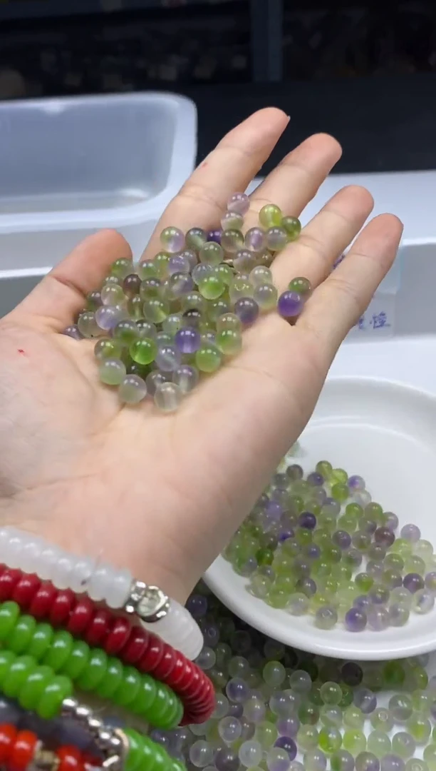 玛瑙/玉髓颈饰未镶嵌w474冰紫葡萄6mm*50颗