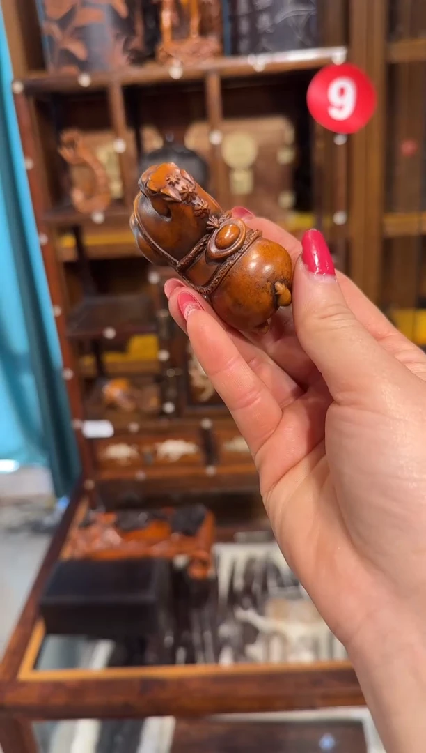 【闪购商品】木木艺黄杨木马上有钱手把件68.88