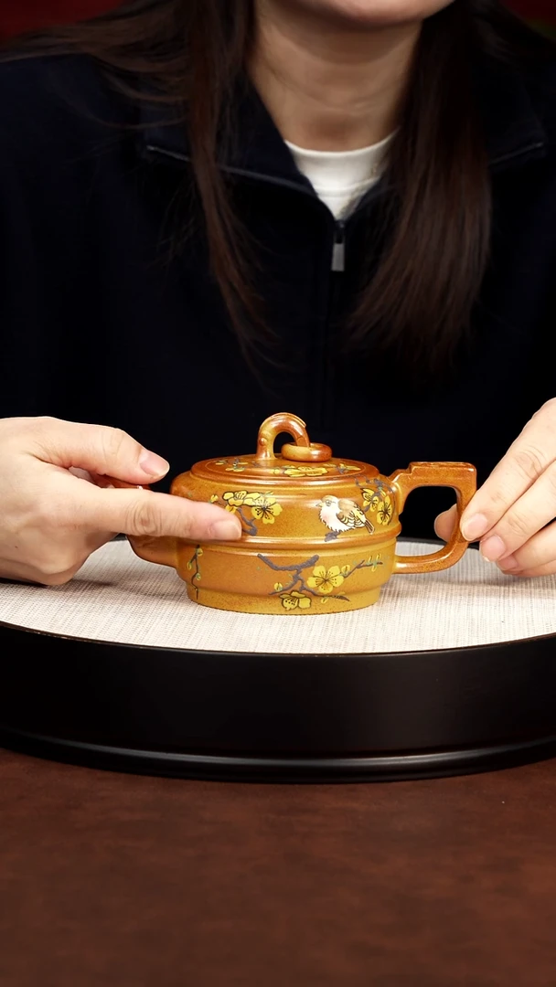 茶壶紫砂 黄金段泥 单圈汉瓦 松脂烧 李志刚 310cc
