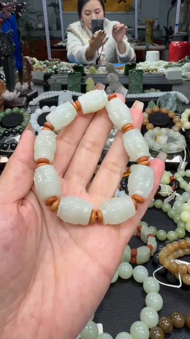 未镶嵌手串和田玉五相佛手串