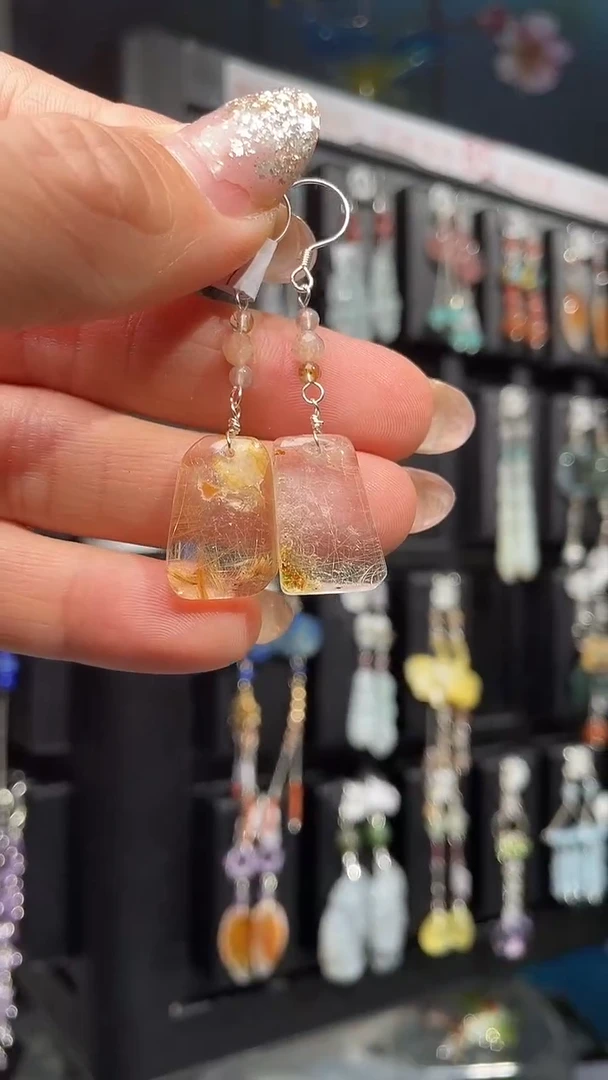 未镶嵌耳饰发晶走*心走心心