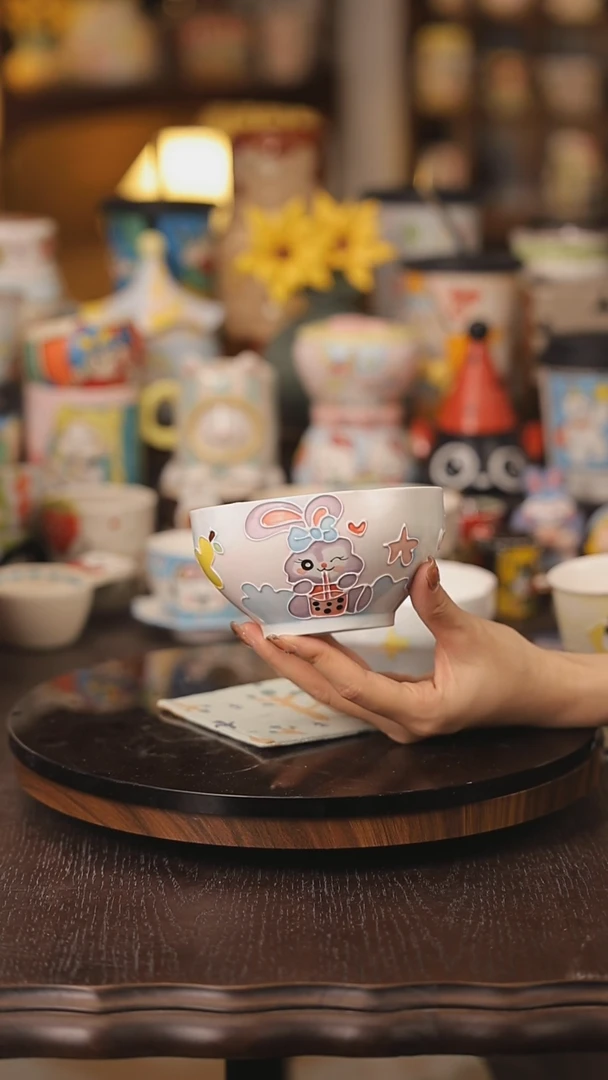 摆件景德镇釉下彩绘设计师款式陶瓷