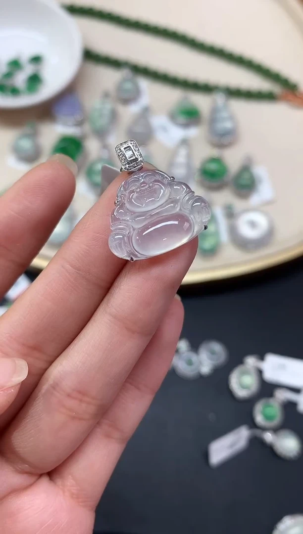 【闪购商品】翡翠吊坠(不含链)18K金镶嵌吊坠A373|5800