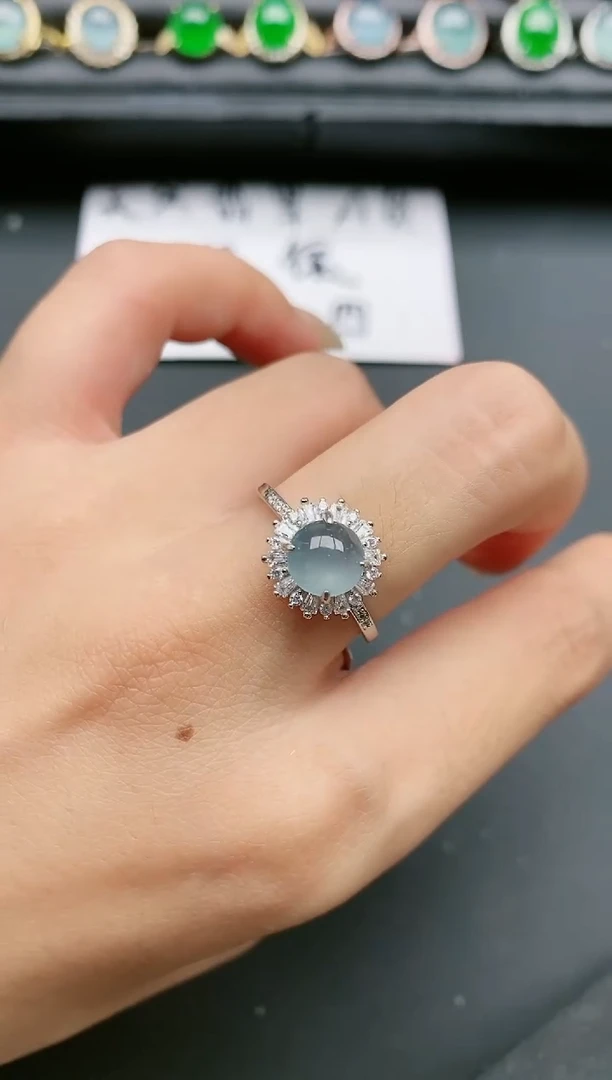 翡翠戒指银S925镶嵌11111