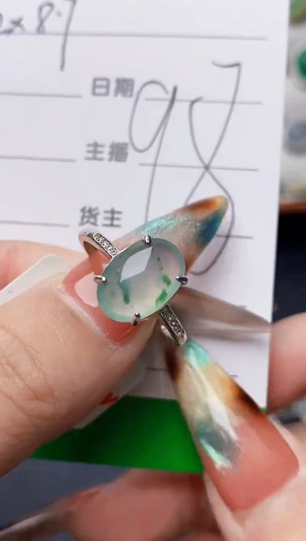 银S925镶嵌戒指翡翠2928