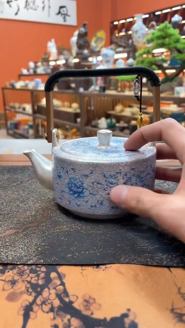 【闪购商品】@@@@@@@缠枝莲提梁银壶+同款主人杯