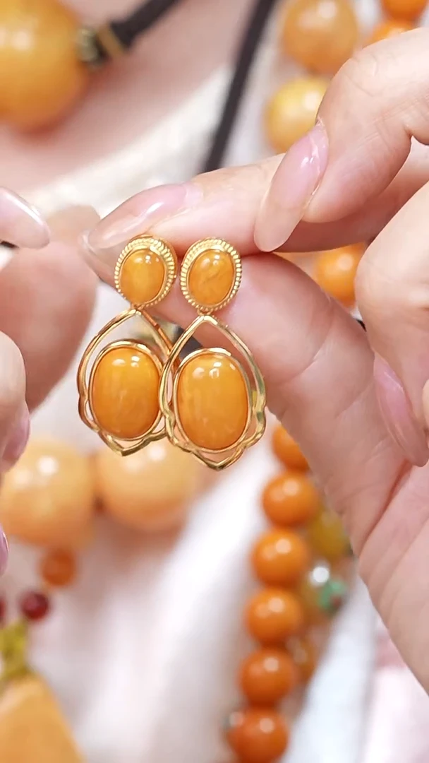 蜜蜡颈饰银S925镶嵌5694天然蜜蜡珠宝奇石云端妖孽全部保真