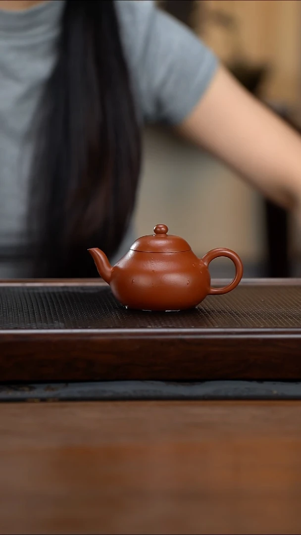 茶壶紫砂谦**信140cc黄龙山原矿朱泥梨型15