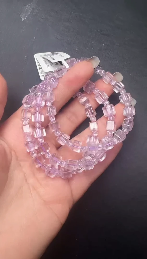 未镶嵌锂辉石手串紫锂辉方糖手串6-7mm+多样性发一 JP55887