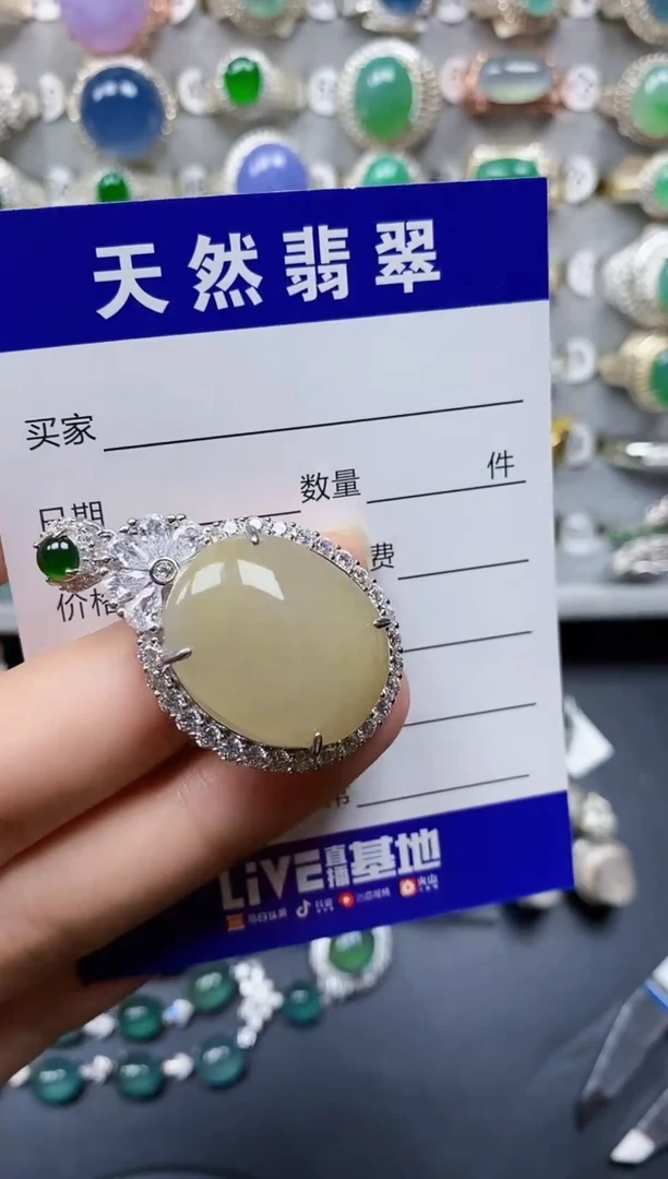 翡翠银S925镶嵌颈饰83