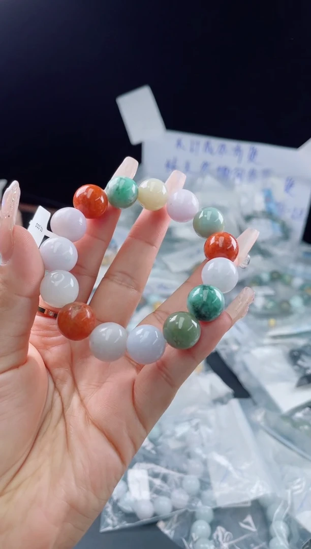 未镶嵌定制翡翠珠串13.8