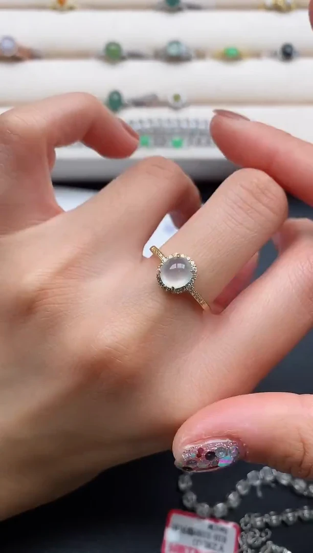 银S925镶嵌戒指翡翠888888+5