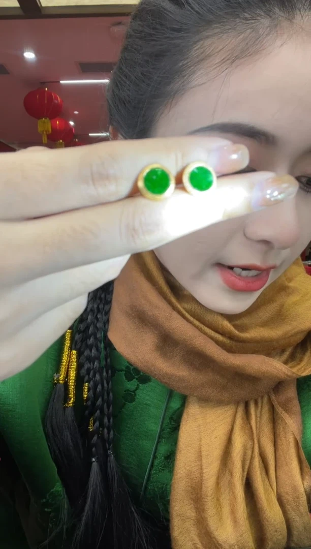 【闪购商品】定制翡翠银S925镶嵌DDH82646/发一对