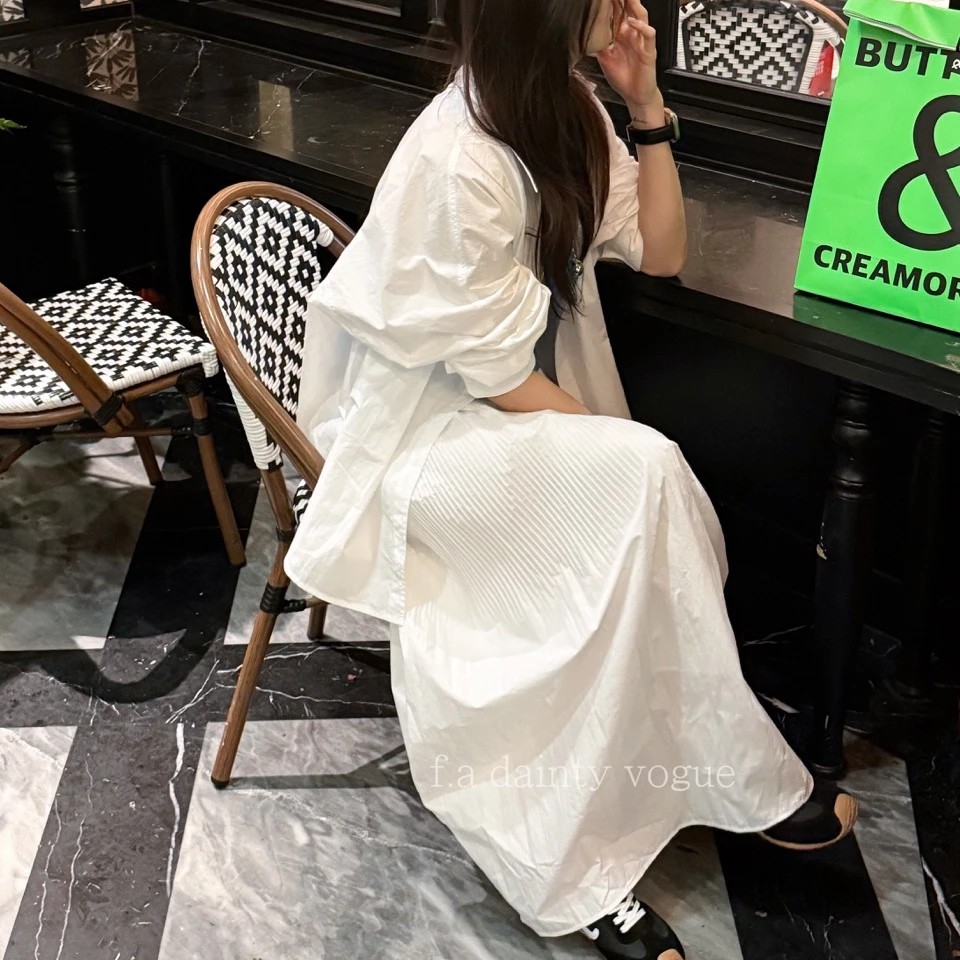 F.A[风琴]褶皱半身裙女春季设计师款褶皱小众高腰A字裙女气质百搭