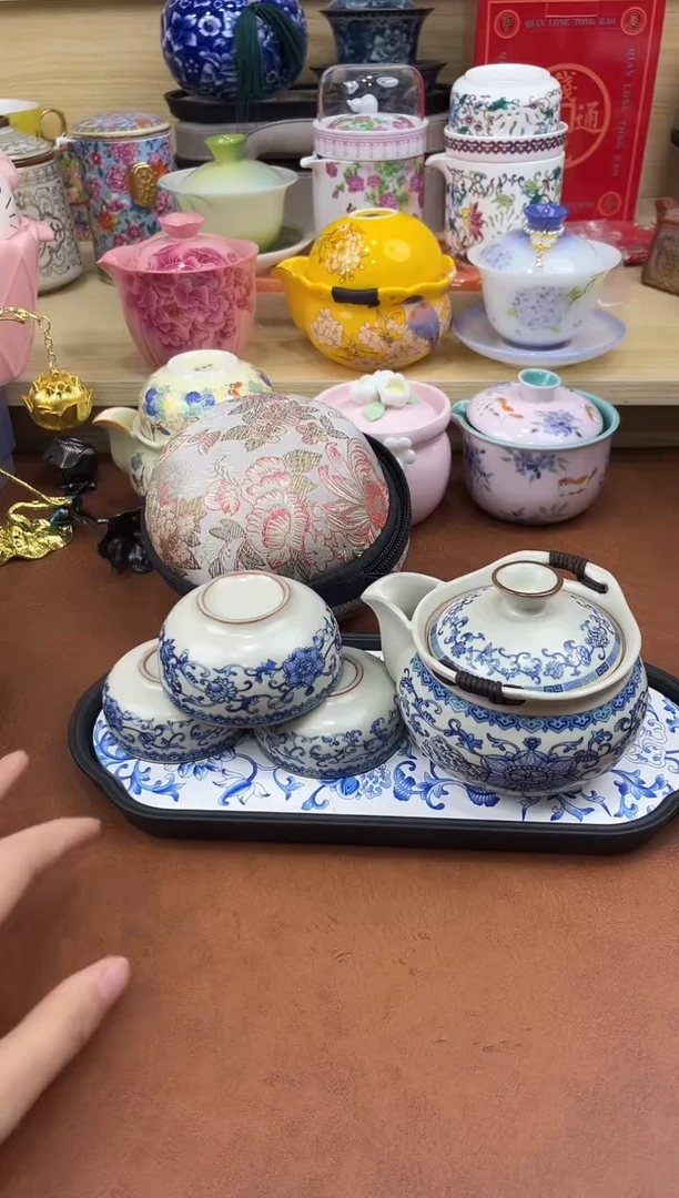 陶陶瓷茶具摆件旅行套组