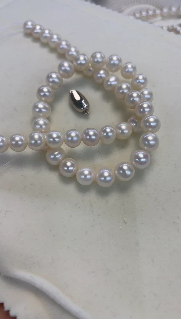颈饰银S925镶嵌淡水珍珠8.5-9.5mm无核白珠项链