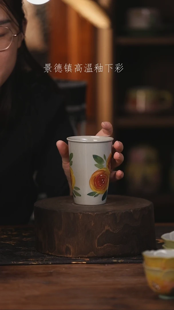 陶瓷景德镇高温釉下手绘陶瓷@L215@