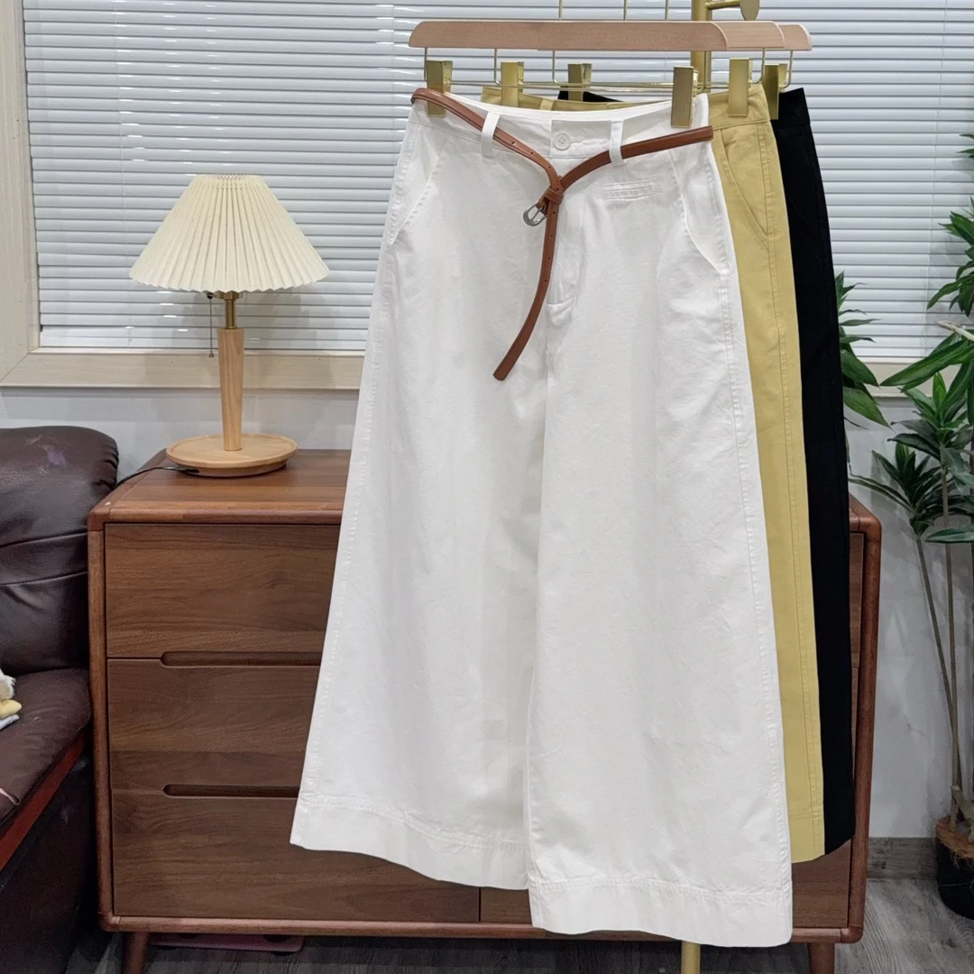 【原歌2】八分裤 夏季新款梨形身材显瘦窄版阔腿裤女YG776