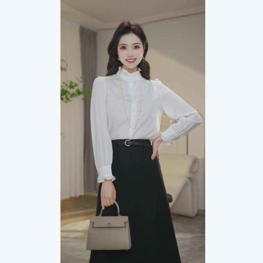 【小北甄选】欧若风8493361多色长袖上衣女气质时尚小众百搭衬衫