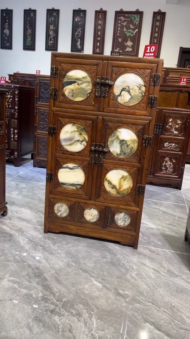 木云石板镶嵌顶箱柜