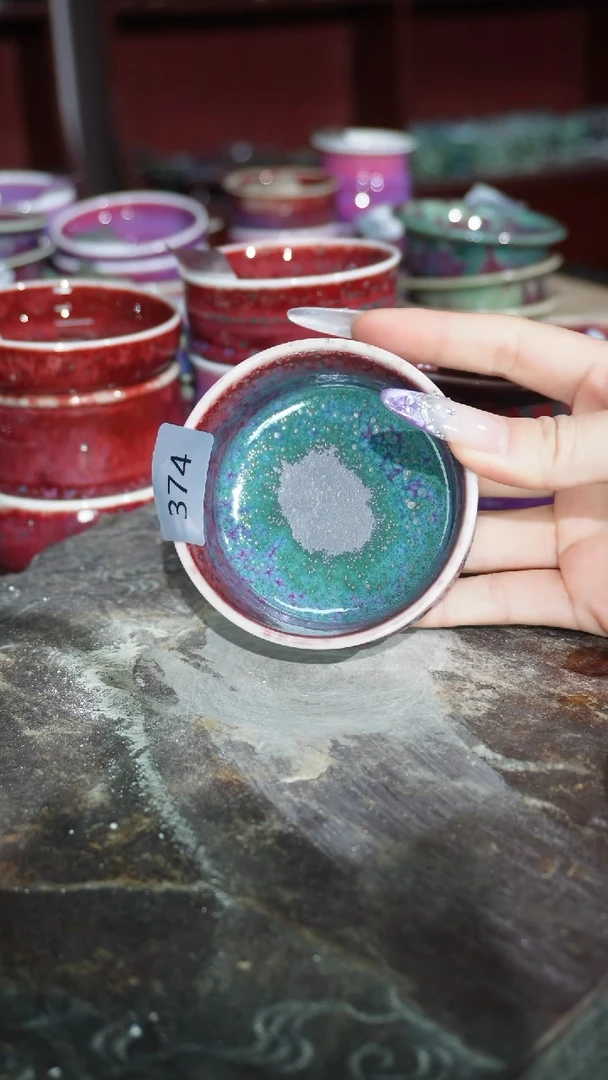 摆件陶精品窑变钧瓷茶器