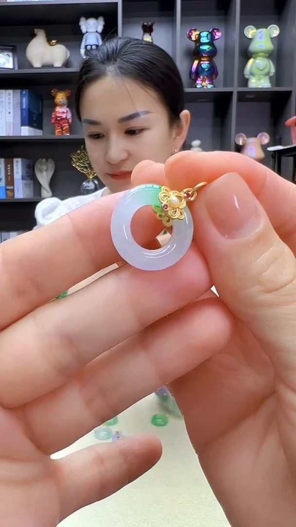 翡翠14K金镶嵌颈饰丹丹diy劲饰