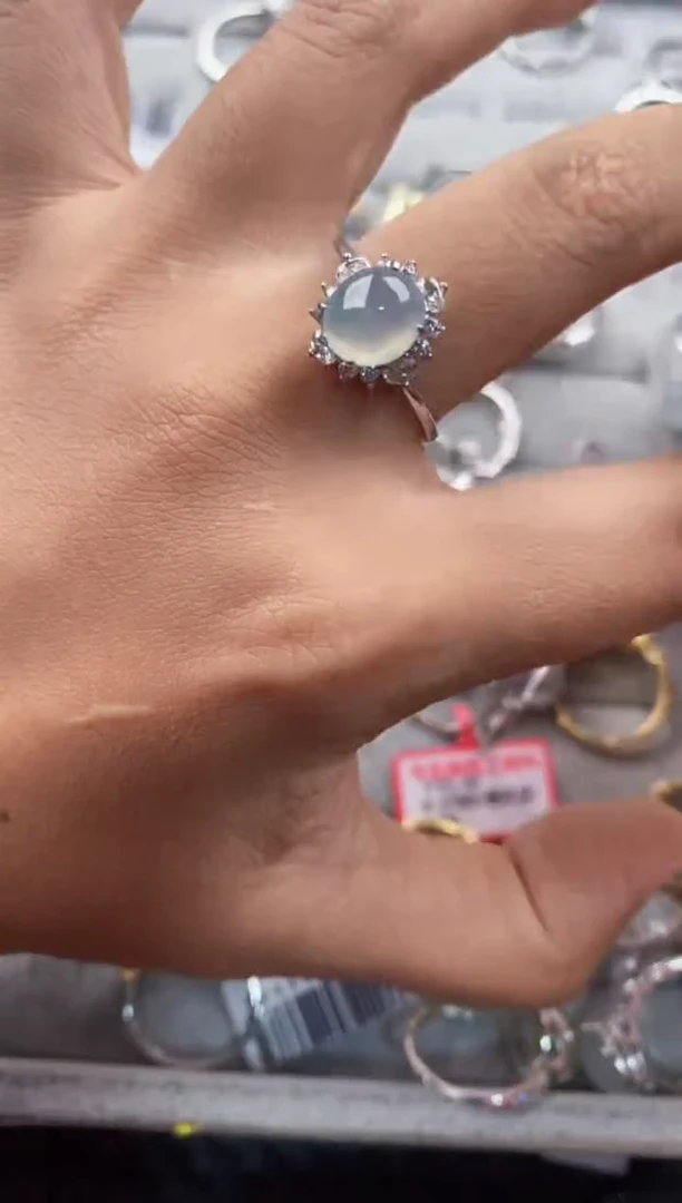 银S925镶嵌戒指翡翠1111----5