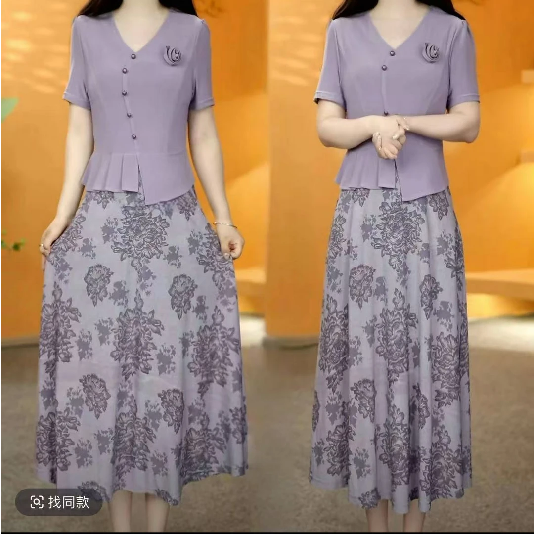 【撤柜断码甩】C2365女装连衣裙气质时尚夏季休闲中长款裙子