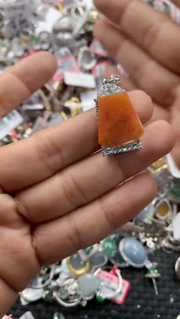 银S925镶嵌戒指翡翠777   1