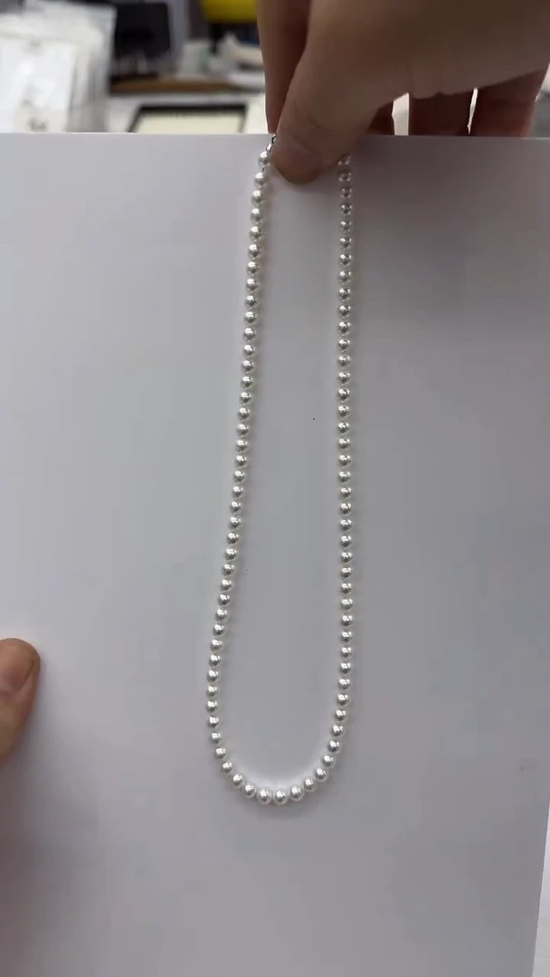 项链银S925镶嵌淡水珍珠6mm 高货款