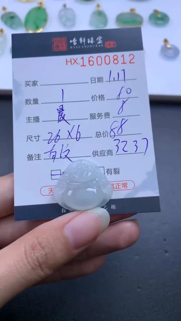 【闪购商品】翡翠挂件未镶嵌哈轩 挂件1