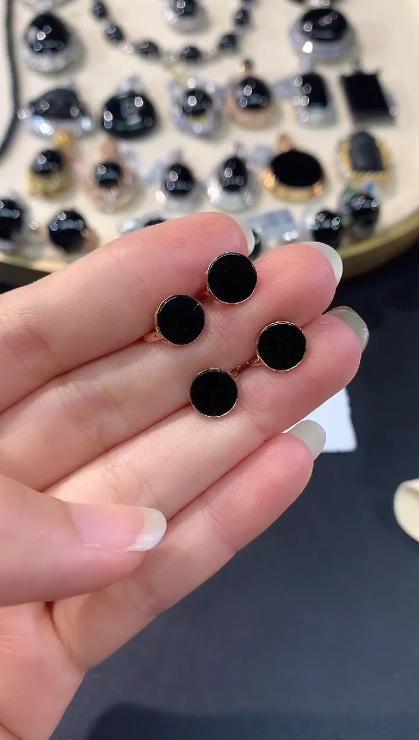 18K金镶嵌翡翠耳饰W171|多样性发其一|1880