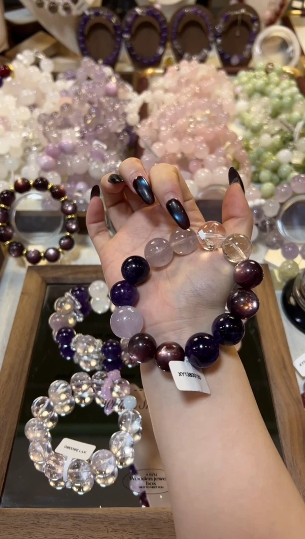 未镶嵌手串水晶紫水水晶手串（拍两单）