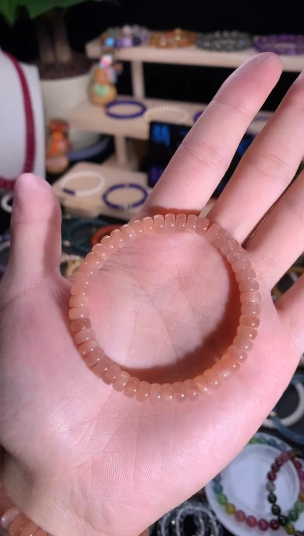 天然辰砂天然橙月光手串6.5mm