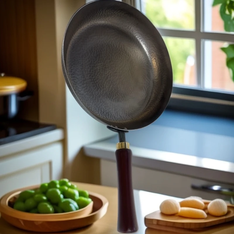 平底煎锅牛排锅煎蛋锅煎肉锅煎鱼锅章丘炒锅不粘锅老式锅零涂层锅