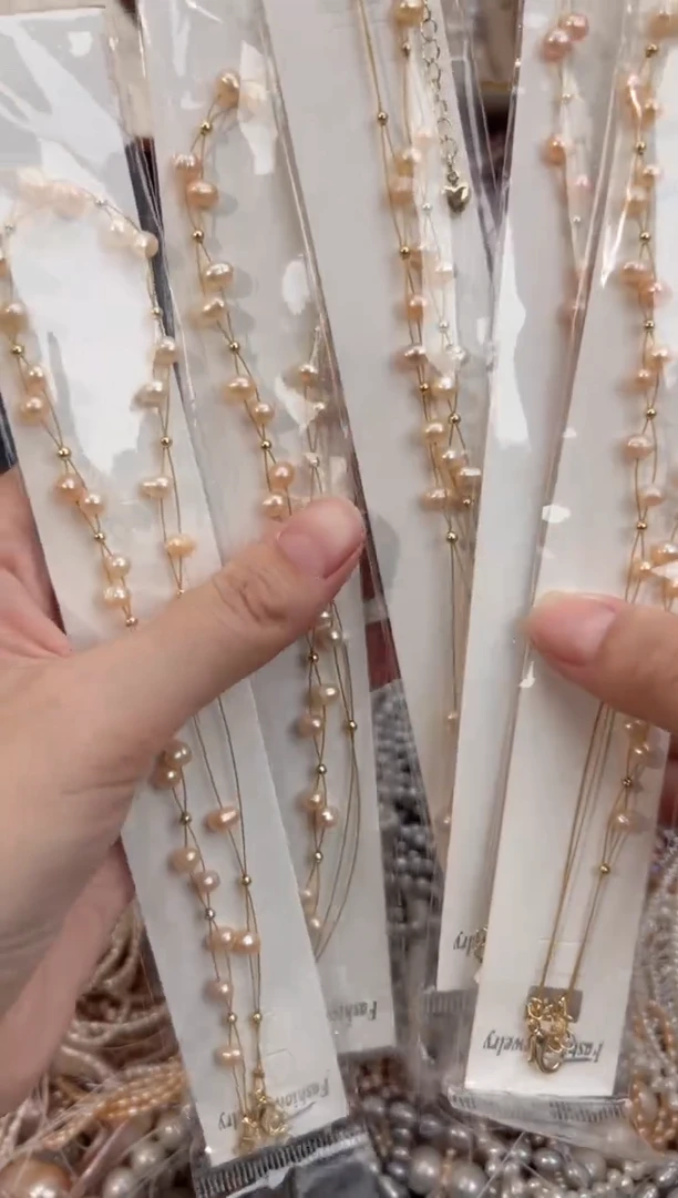 未镶嵌福利淡水珍珠满天星*珍珠项链（中国红）