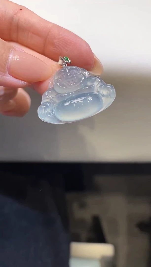 吊坠(不含链)18K金镶嵌翡翠佛公