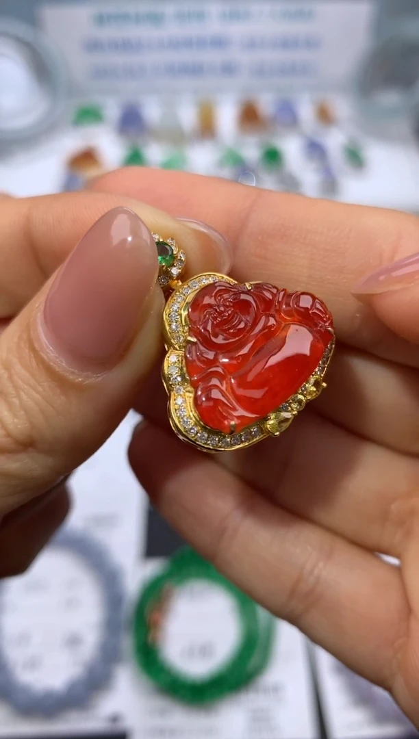【闪购商品】定制翡翠18K金镶嵌模式推广期24小时鉴赏期