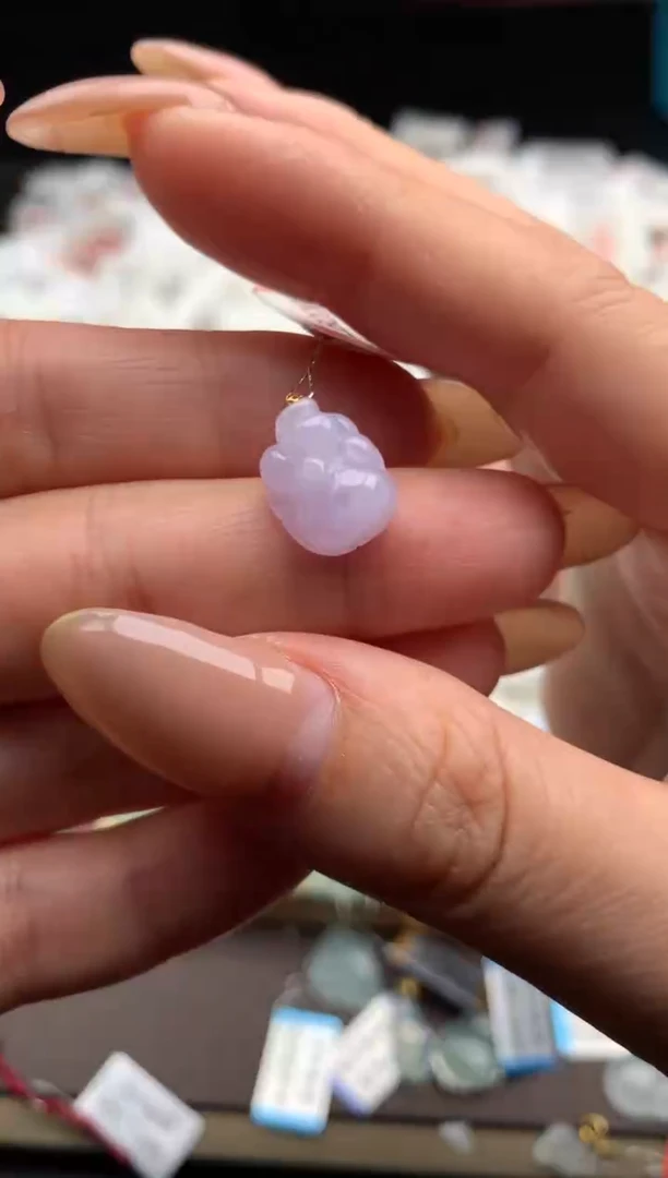 【闪购商品】翡翠挂件18K金镶嵌一