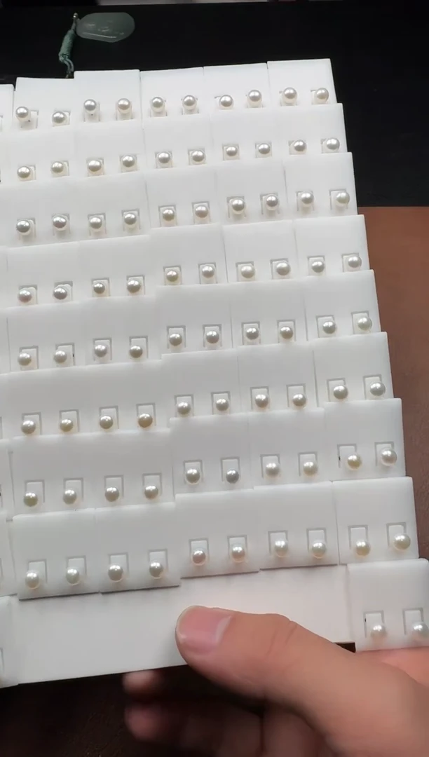 银S925镶嵌淡水珍珠耳饰天然无核珍珠耳钉多样性发其一