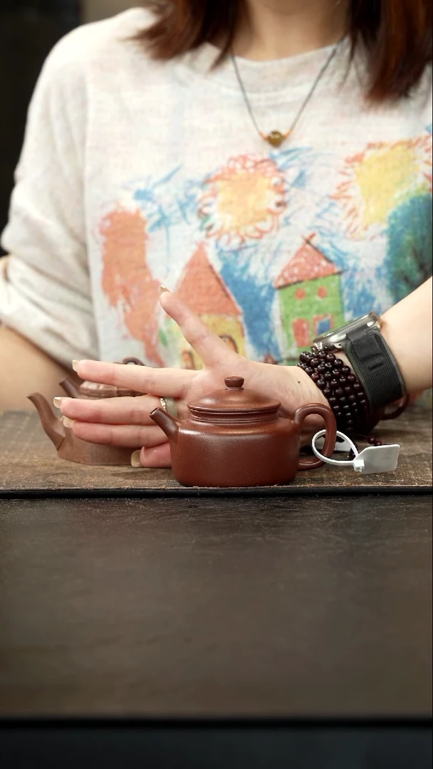 茶壶紫砂桃花紫泥笠帽德钟120cc