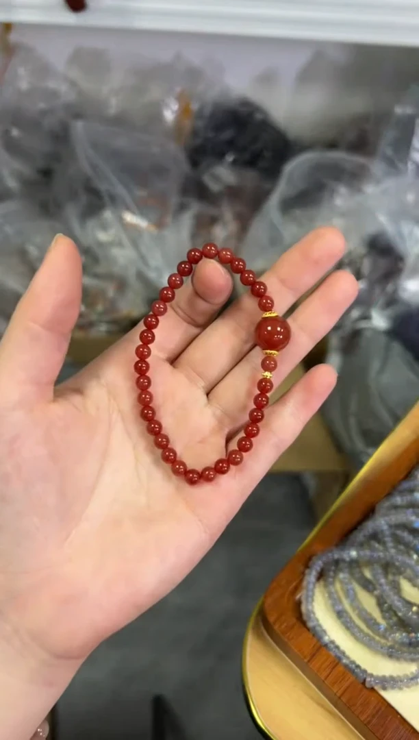 【闪购商品】玛瑙/玉髓手链未镶嵌冰红玛瑙大顶珠款手链[3903]