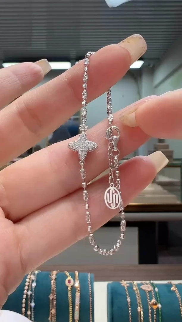 【闪购商品】钻石手链18K金镶嵌钻石满天星手链K白