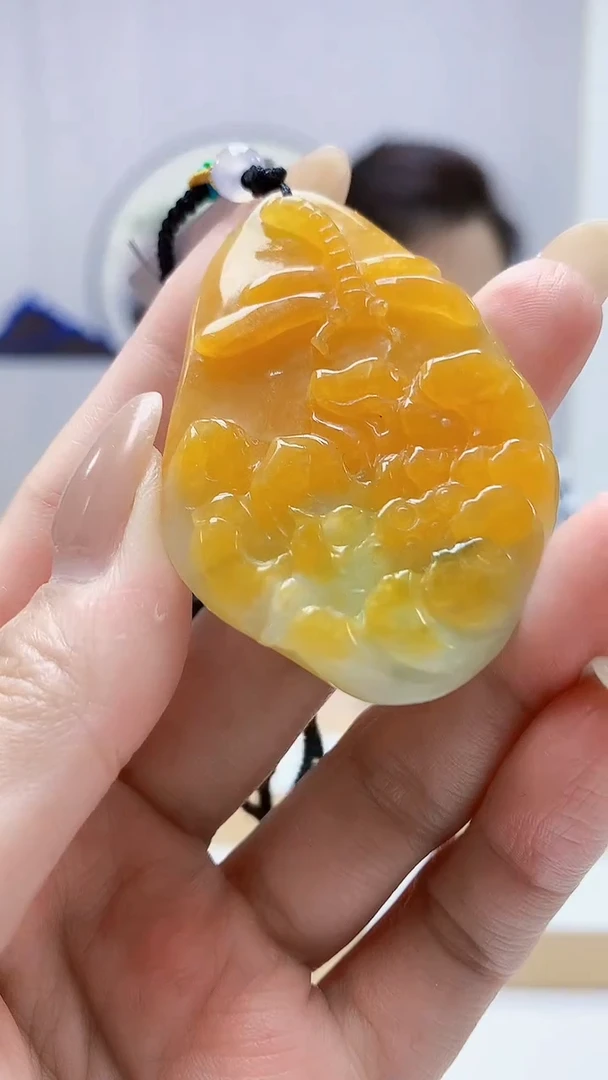 未镶嵌定制翡翠5160MM-毛货挂件72