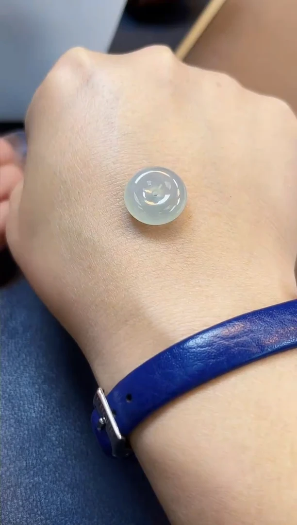 裸石翡翠林煜斌45平安扣14.1*5.2