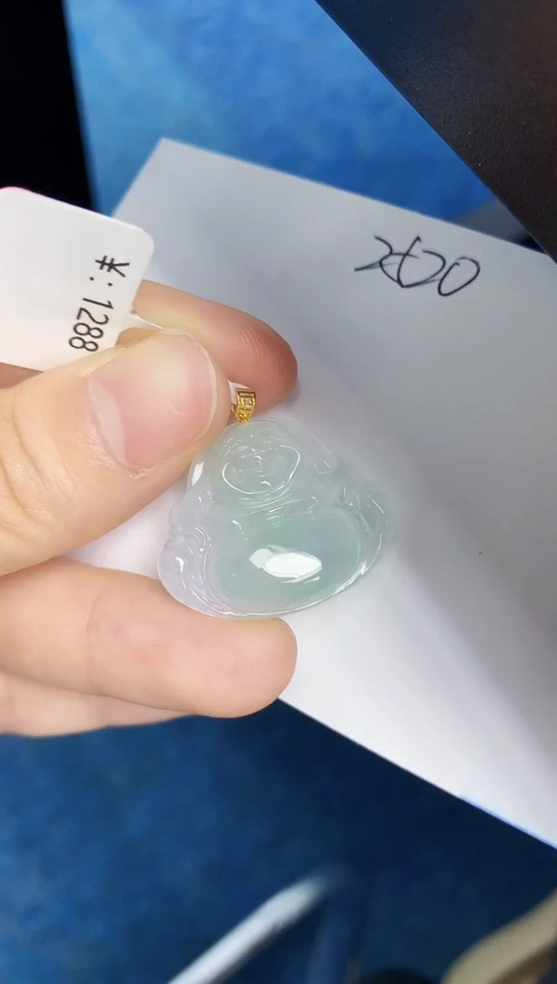 翡翠18K金镶嵌颈饰天然缅甸翡翠A货