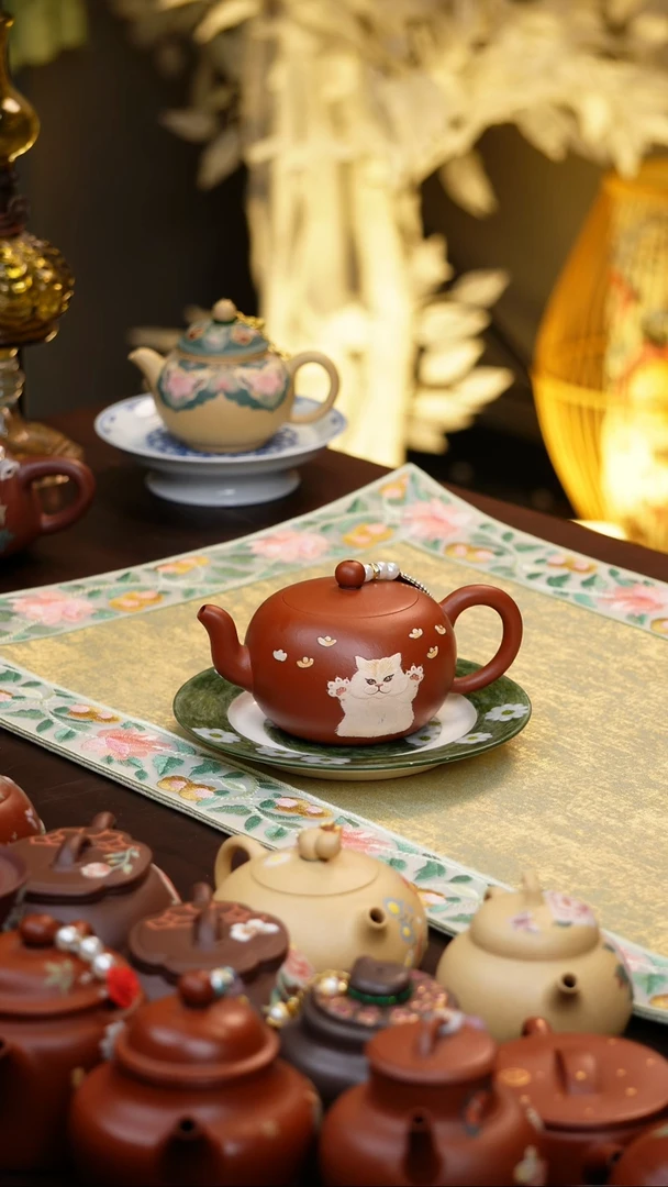 茶壶紫砂原矿紫砂手工杯子朱泥