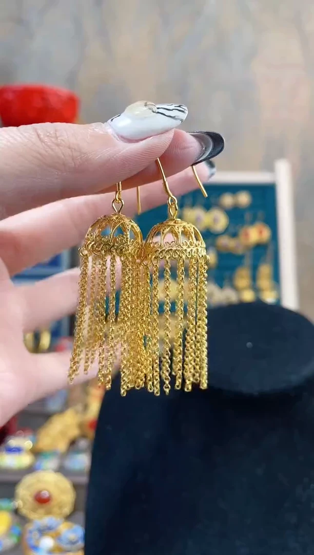 【闪购商品】非遗绝技花丝镶嵌耳环