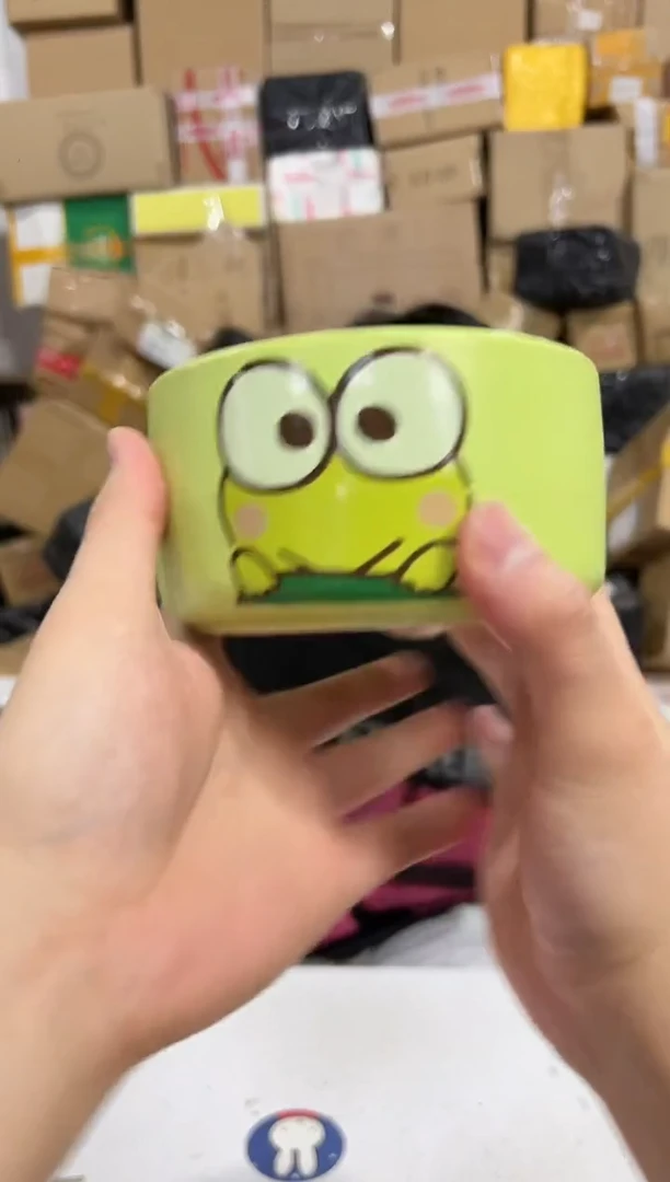 瓷片大眼蛙碗 陶瓷