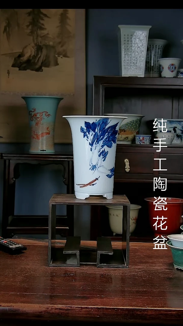 景德镇手工陶瓷花盆